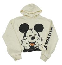 Smetanová crop mikina s Mickeym a kapucí C&A