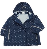 Tmavomodrá šušťáková bunda s bodkami a odopínacíá kapucňou Impidimpi