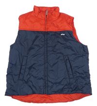 Tmavomodro-červená šusťáková zateplená vesta Prénatal