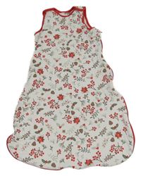 Bílo-červený bavlněný zateplený spací pytel so vzorom Lily & Dan