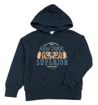 Tmavomodrá mikina s tigrom a kapucňou L&D