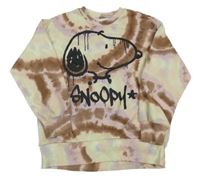 Béžovo-ružovo-fialová batikovaná mikina so Snoopym H&M