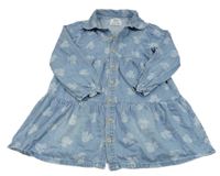 Světlemodré riflové propínací šaty a Minní a límečkem Primark