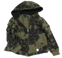 Kaki-čierna batikovaná prepínaci mikina s kapucňou Firetrap