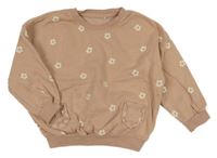 Svetloružová kytičkvoaná mikina s vreckami George