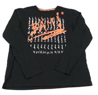 Černé triko s potiskem Bonprix 