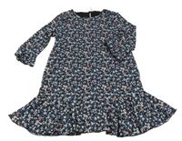 Čierne kvetované šaty Only