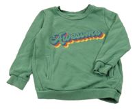 Zelená mikina s nápisom Nutmeg