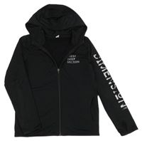 Černá propínací sportovní mikina s nápisem s kapucí Yigga