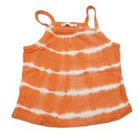 Oranžovo-biely batikovaný rebrovaný crop top M&S