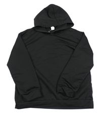 Čierna mikina s nápisom a kapucňou