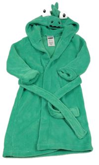 Zelený chlupatý župan s kapucí - dinosaurus Lily & Dan