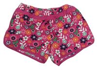 Fuchsiové kvetované plážové kraťasy Yigga