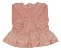 Svetloružové plyšové šaty Topomini