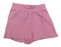 Ružové bavlnené rebrované kraťasy Primark