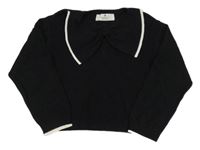 Čierny crop sveter s mašlou H&M