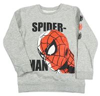 Sivá melírovaná mikina so Spider-manem
