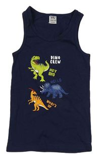 Tmavomodré tielko s dinosaurami INFINITY KIDS