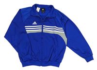 Safírovo-šedo-bílá propínací sportovní mikina Adidas