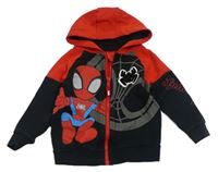 Čierno-červená prepínaci mikina so Spider-manem a kapucňou zn. George
