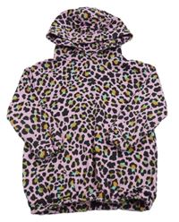 Ružovo-čierno-farebná vzorovaná dlhá mikina s kapucňou zn. Next