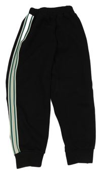 Černé tech fleece tepláky s pruhy