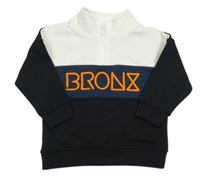 Čierno-tmavomodro-biela mikina s nápisom PRIMARK