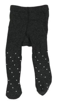 Tmavosivé melírované pančuchy s bodkami KIABI