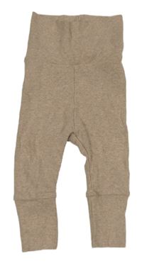 Béžovo-sivé melírované rebrované tepláky H&M