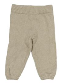 Světlebéžové melírované pletené kalhoty so cute