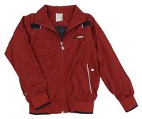 Vínovo-tmavomodrá šusťáková sportovní bunda Adidas