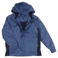 Tmavomodrá šusťáková funkční jarní bunda s kapucí crivit