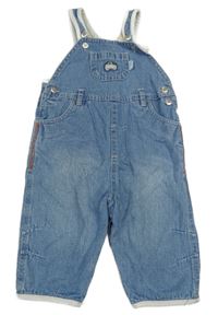 Modré rifľové na traké podšité nohavice s autom Mothercare