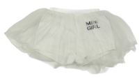 Biele kraťasy s nápismi a tylovou sukní