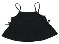 Čierny vzorovaný crop top s mašľami H&M