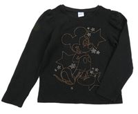 Čierna mikina s Mickey z korálků Next