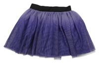Tmavofialovo-fialovo-čierna tylová sukňa H&M