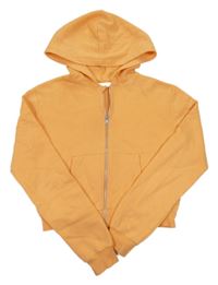 Oranžová propínací crop mikina s kapucí H&M