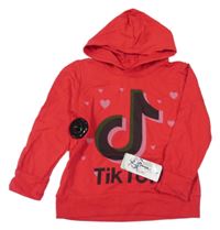 Nové - červená mikina s logem - Tik Tok