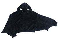 Čierna chlpatá pončo mikina s kapucí - Bezzubka H&M