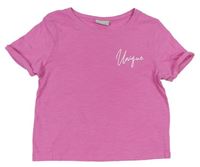 Ružové crop tričko s nápisom Matalan