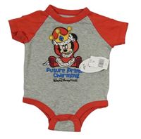 Šedo-červené body s Mickeym Disney