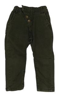 Khaki plátenné nohavice