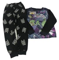 Černé fleecové pyžamo s Minecraft Matalan