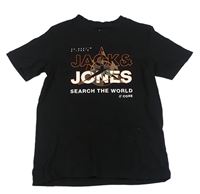 Čierne tričko s nápisom Jack & Jones