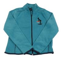 Zelená fleecová prepínaci mikina s vílou a houbou