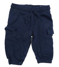 Tmavomodré cargo tepláky H&M