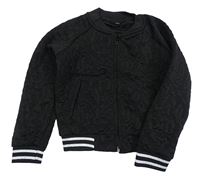 Černá vzorovaná propínací mikina