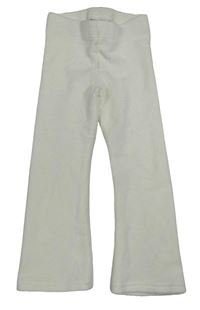 Biele rebrované zamatové tepláky Infinity Kids