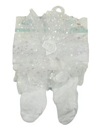 Nové - 2set - Bílé ponožky s volánky + čelenka